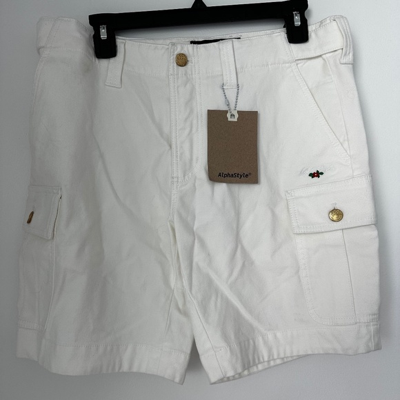 Alpha Style White Shorts - Size M - Picture 1 of 3